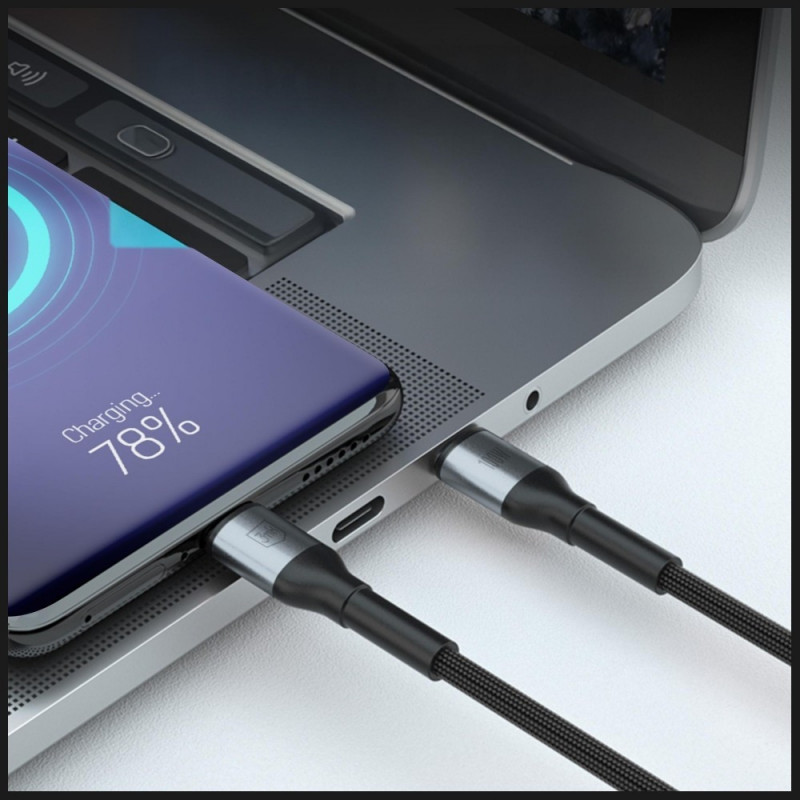 3MK Hyper Cable N-SERIES USB-C – USB-C kabelis, 1,5 m, 100 W, juodas