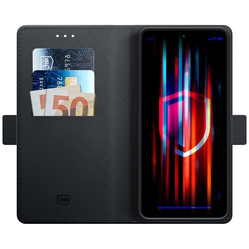3MK Wallet Case dėklas Xiaomi 17T, juodas