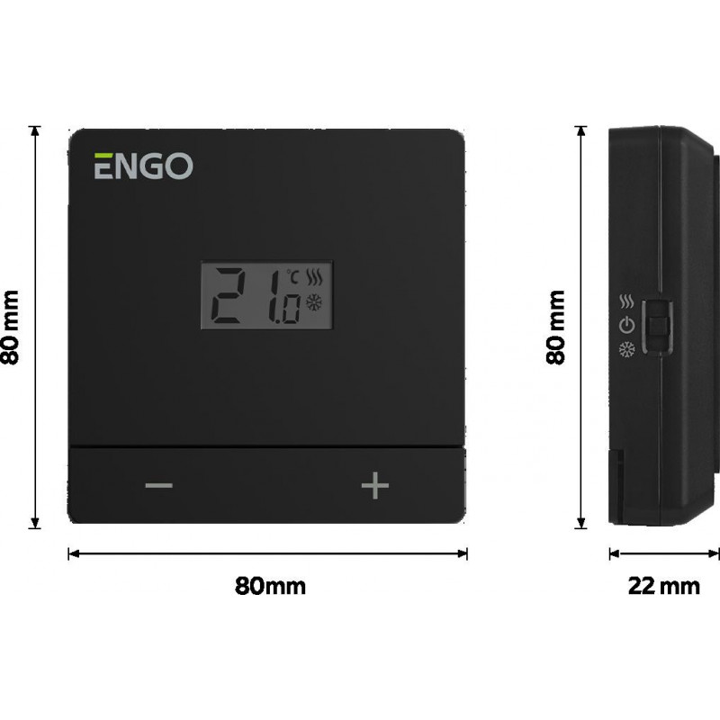 ENGO Controls EASY-BATB paros programuojamas laidinis termostatas