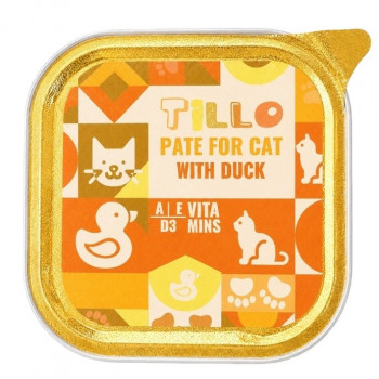 TILLO Pate Duck šlapias maistas katėms, 100 g