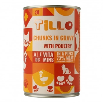 TILLO Chunks in gravy Poultry šlapias maistas katėms, 415 g