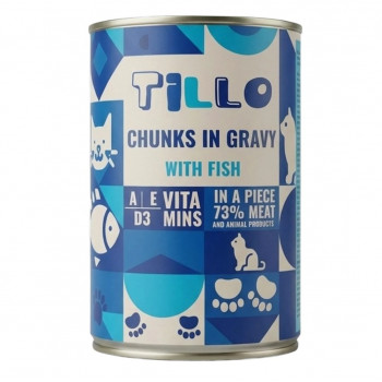 TILLO Chunks in gravy Fish šlapias pašaras katėms, 415 g