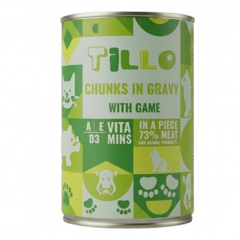 TILLO Chunks in gravy Game šlapias pašaras katėms, 415 g