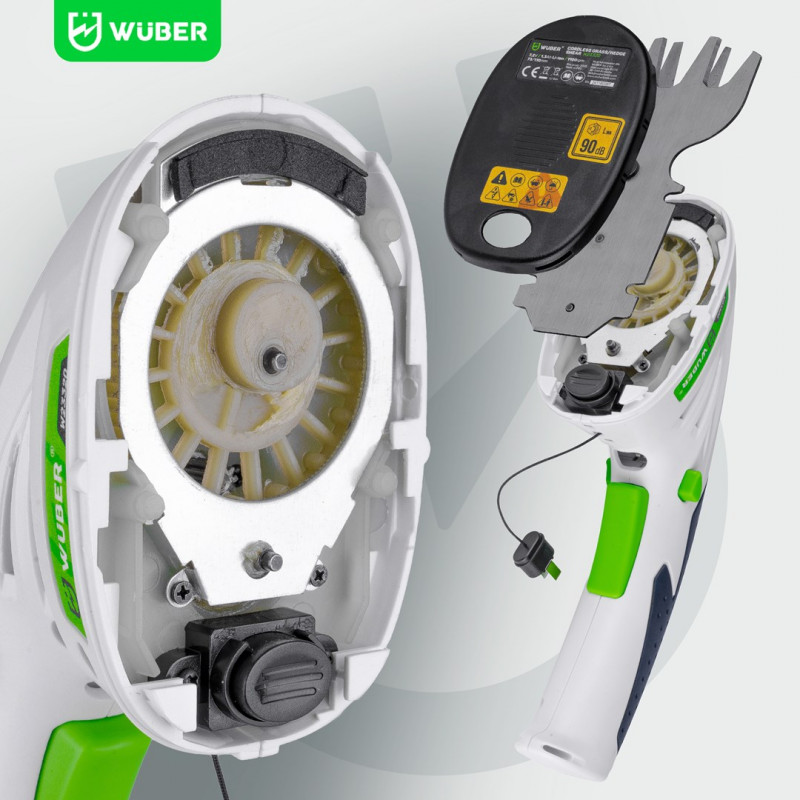 Belaidis 2 viename gyvatvorių ir žolės kirpimo įrankis Wuber W23320, 7,2 V, 120 mm pjovimo ilgis, USB-C