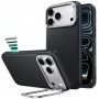 ESR Leather Kickstand MagSafe dėklas, skirtas Apple iPhone 17 Pro / 18 Pro, juodas