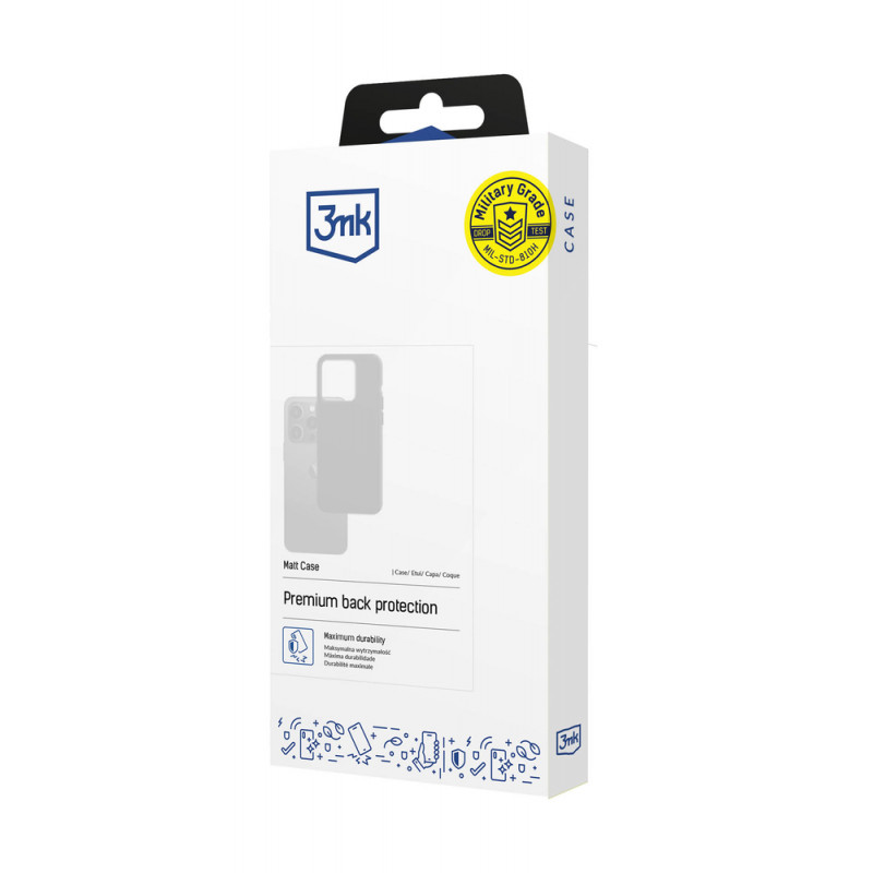 3MK Matt Case Apple iPhone 12/12 Pro išmaniojo telefono dėklas, juodas
