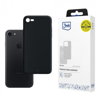 3MK Matt Case išmaniojo telefono dėklas, skirtas Apple iPhone SE 2022/SE 2020/8/7, juodas