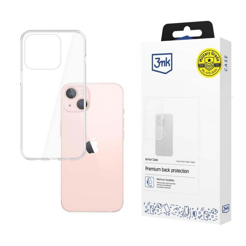 3MK Armor Case Apple iPhone 14 telefonų dėklas, permatomas