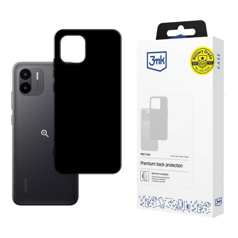 3MK Matt Case dėklas, skirtas Xiaomi Redmi A2, juodas