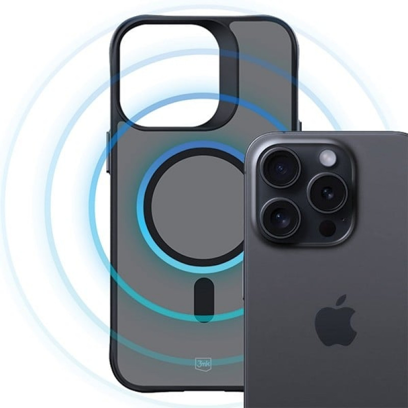 3MK Smoke MagCase su MagSafe, skirta Apple iPhone 15 Pro Max, pusiau permatomas (156061-0)