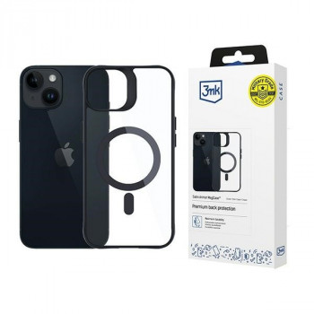 3MK Satin Armor MagCase su MagSafe, skirta Apple iPhone 13 / 14, permatoma su juodu rėmeliu (156075-0)