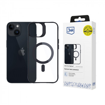 3MK Satin Armor MagCase su MagSafe, skirta Apple iPhone 13 / 14, permatoma su juodu rėmeliu (156075-0)