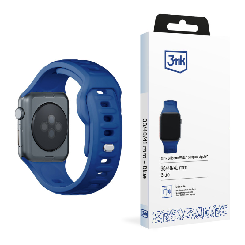 3mk silikoninis laikrodžio dirželis Apple Watch 38/40/41 mm, mėlynas