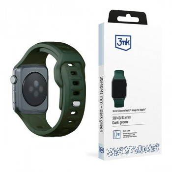 3mk silikoninis laikrodžio dirželis Apple Watch 38/40/41 mm, tamsiai žalias