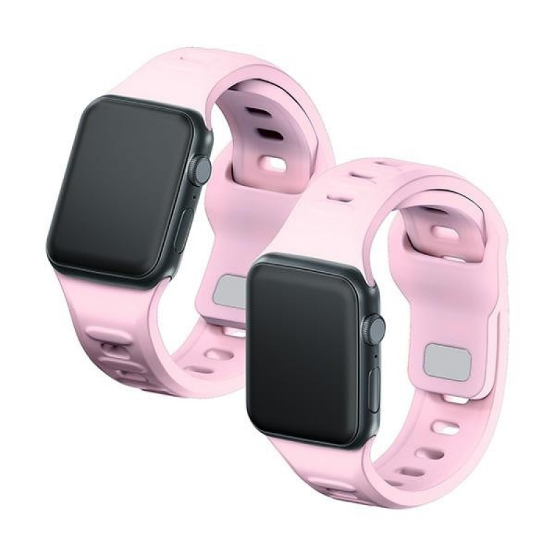 3mk silikoninis laikrodžio dirželis Apple Watch 42/44/45/49 mm, powder pink