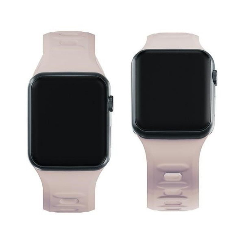 3mk silikoninis laikrodžio dirželis Apple Watch 42/44/45/49 mm, pink-beige / latte