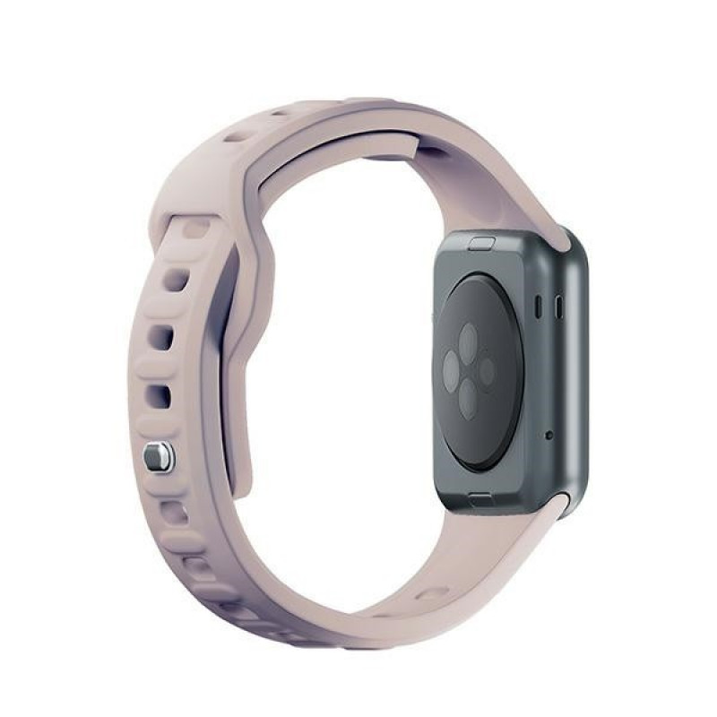 3mk silikoninis laikrodžio dirželis Apple Watch 42/44/45/49 mm, pink-beige / latte