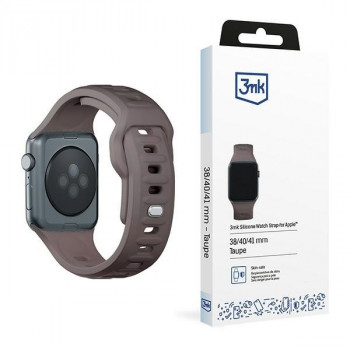 3mk silikoninis laikrodžio dirželis, skirtas Apple Watch 42/44/45/49 mm, taupe