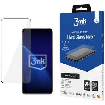 3MK HardGlass Max grūdintas stiklas skirtas Redmi Note 15 Pro 4G, juodas