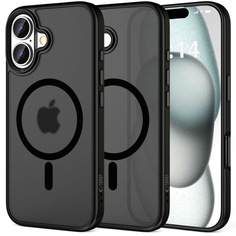 Tech-Protect MagMat MagSafe dėklas Apple iPhone 16, matinis juodas