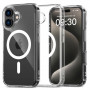 Tech-Protect Flexair Hybrid MagSafe dėklas, skirtas Apple iPhone 16, permatomas