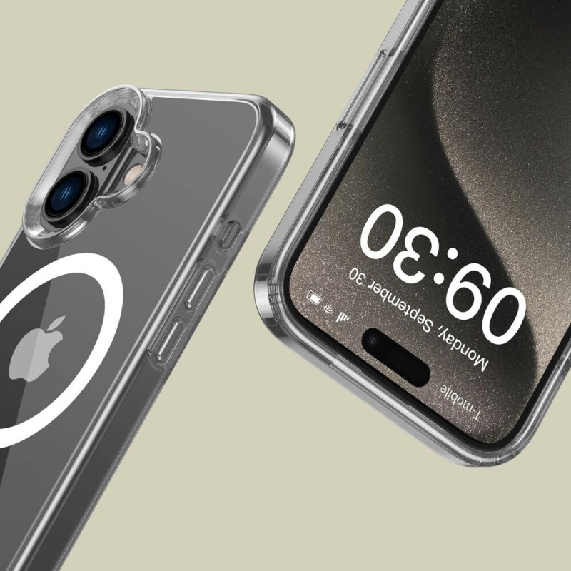 Tech-Protect Flexair Hybrid MagSafe dėklas, skirtas Apple iPhone 16, permatomas