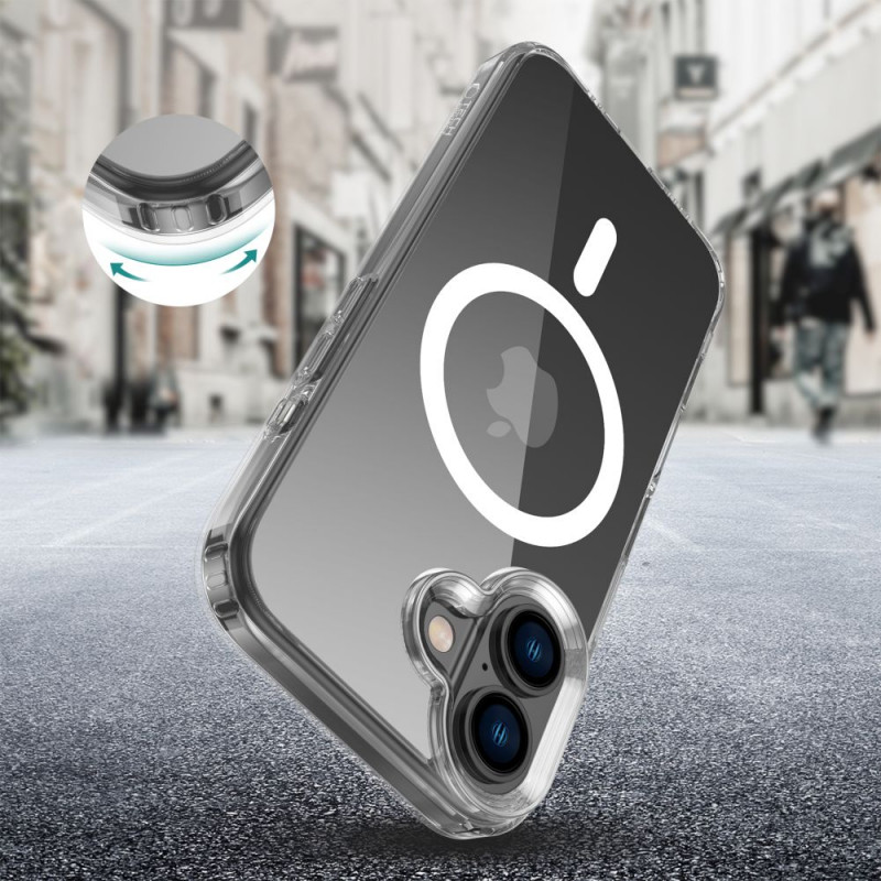 Tech-Protect Flexair Hybrid MagSafe dėklas, skirtas Apple iPhone 16, permatomas
