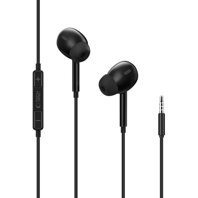 Tech-Protect Ultraboost Core G3 ausinukai su 3,5 mm mini jack laidu, juodi