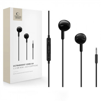 Tech-Protect Ultraboost Core G4 Mini Jack 3.5 mm laidiniai ausinukai, juodi