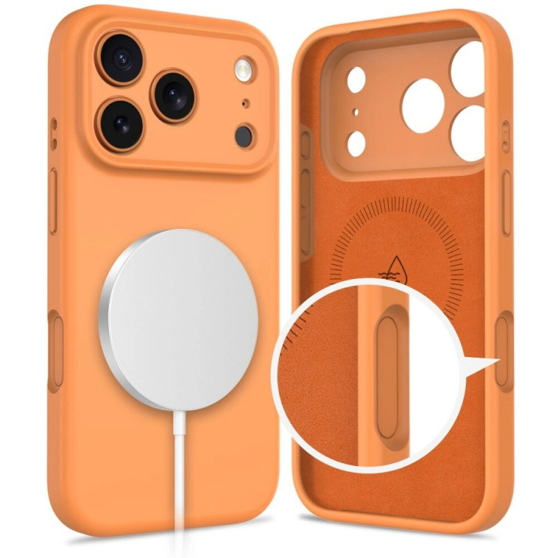 Tech-Protect Silicone MagSafe dėklas Apple iPhone 17 Pro Max, Cosmic Orange