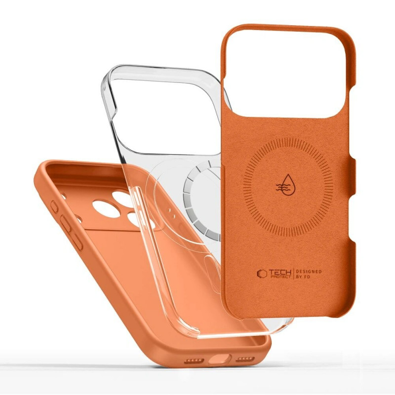 Tech-Protect Silicone MagSafe dėklas Apple iPhone 17 Pro Max, Cosmic Orange