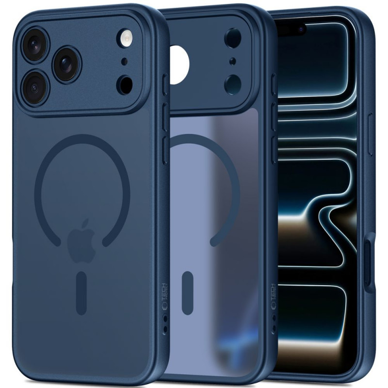 Tech-Protect BasicMag MagSafe dėklas, skirtas Apple iPhone 17 Pro Max, matinis tamsiai mėlynas