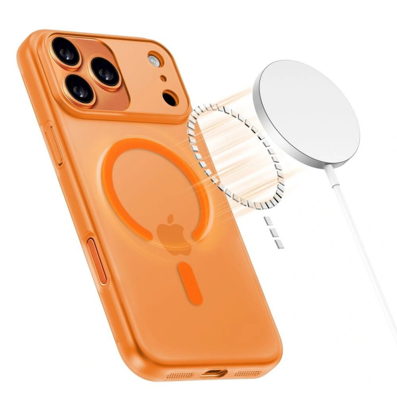 Tech-Protect Magslim MagSafe dėklas Apple iPhone 17 Pro Max, matinė cosmic orange spalva