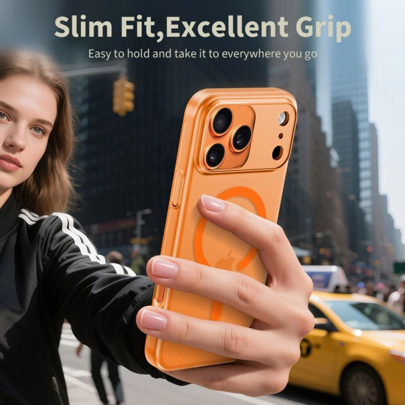 Tech-Protect Magslim MagSafe dėklas Apple iPhone 17 Pro Max, matinė cosmic orange spalva