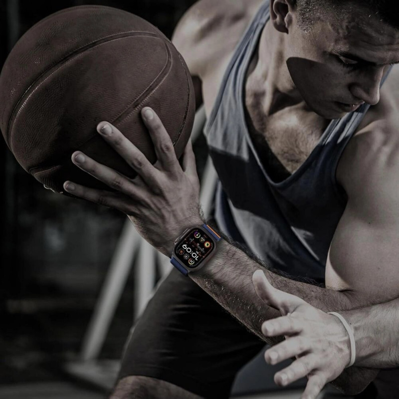 Tech-Protect Nylon Clasp iš tvirto nailono pagamintas laikrodžio dirželis Apple Watch 6 / 7 / 8 / 9 / 10 / SE / Ultra 1 / 2 44/45/46/49 mm, Navy