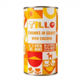 TILLO Chunks in gravy Chicken šlapias pašaras šunims, 1250 g