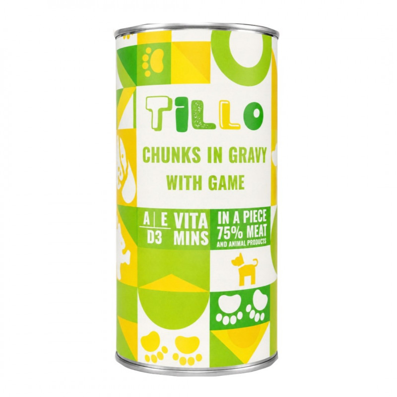 TILLO Chunks in gravy Game šlapias šunų maistas, 1250 g