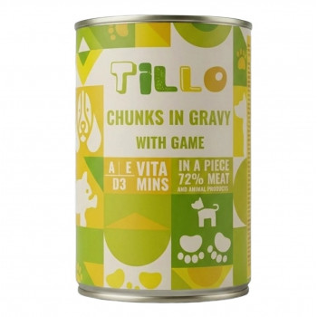 TILLO Chunks in gravy Game šlapias šunų maistas, 415 g