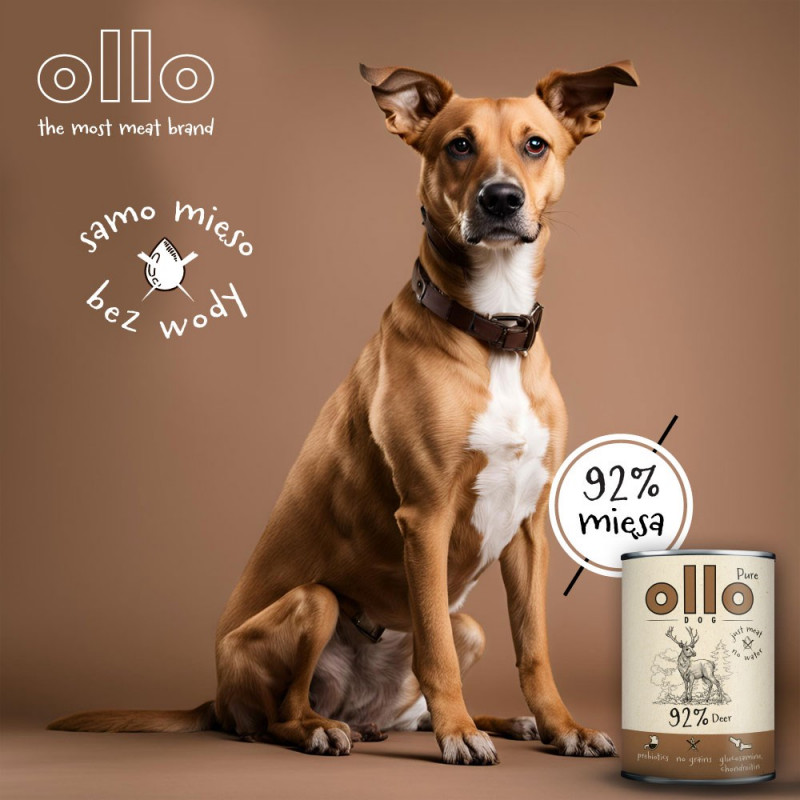 OLLO Pure Deer šlapias maistas šunims, 850 g