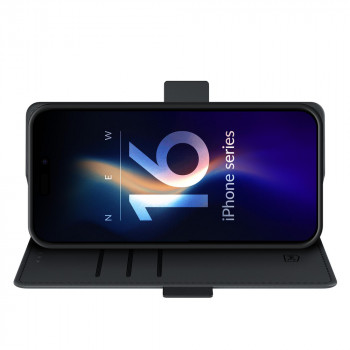 3MK Wallet Case dėklas Apple iPhone 16 Pro Max, juodas