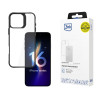 3mk Satin Armor Case+ skirtas Apple iPhone 16 Pro Max, permatomas su juodu rėmu