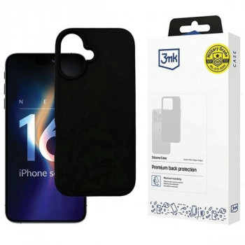 3mk Silicone Case silikoninis dėklas, skirtas Apple iPhone 16 Plus, juodas