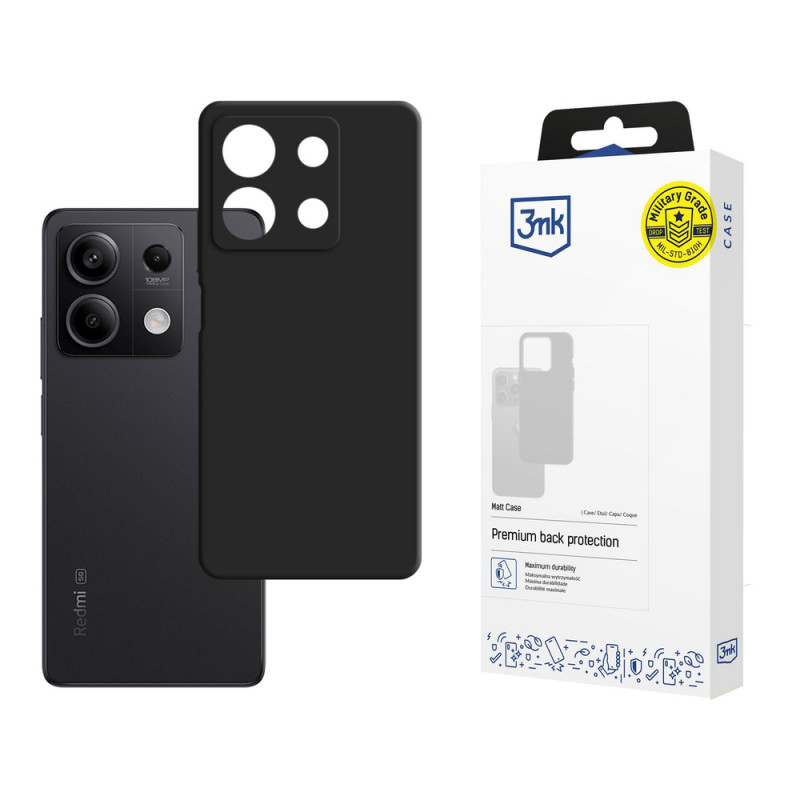 3mk Silicone Case silikoninis dėklas Xiaomi Redmi Note 13 5G, juodas