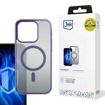3MK Frosty MagCase MagSafe išmaniojo telefono dėklas, skirtas Apple iPhone 15 Pro, purpurinis