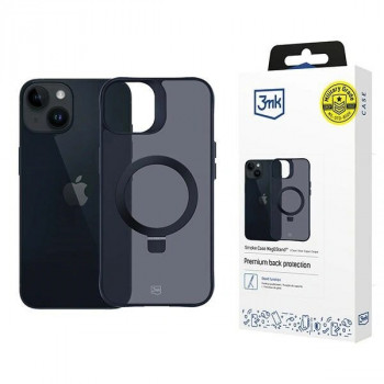 3MK Smoke Case Mag&Stand MagSafe išmaniojo telefono dėklas su stovu, skirtas Apple iPhone 14 Plus, juodas
