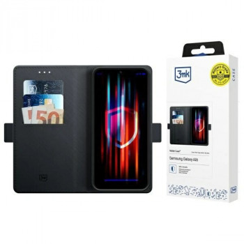 3MK Wallet Case dėklas su pinigine, skirtas Samsung Galaxy A16, juodas