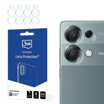 3MK Lens Protection hibridinio stiklo fotoaparato objektyvo apsauga Xiaomi Redmi Note 13 Pro 4G / LTE / 14S telefonams (4 vnt.)
