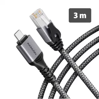 Goobay AXAGON ADE-CM30 USB-C Gigabit Ethernet adapteris su integruotu 3 m CAT6 kabeliu, RJ-45