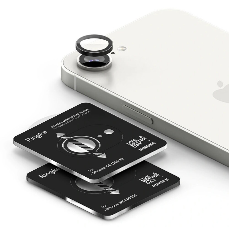 Ringke fotoaparato rėmelio apsauga, skirta Apple iPhone 17e / 16e, juoda (2 vnt.)