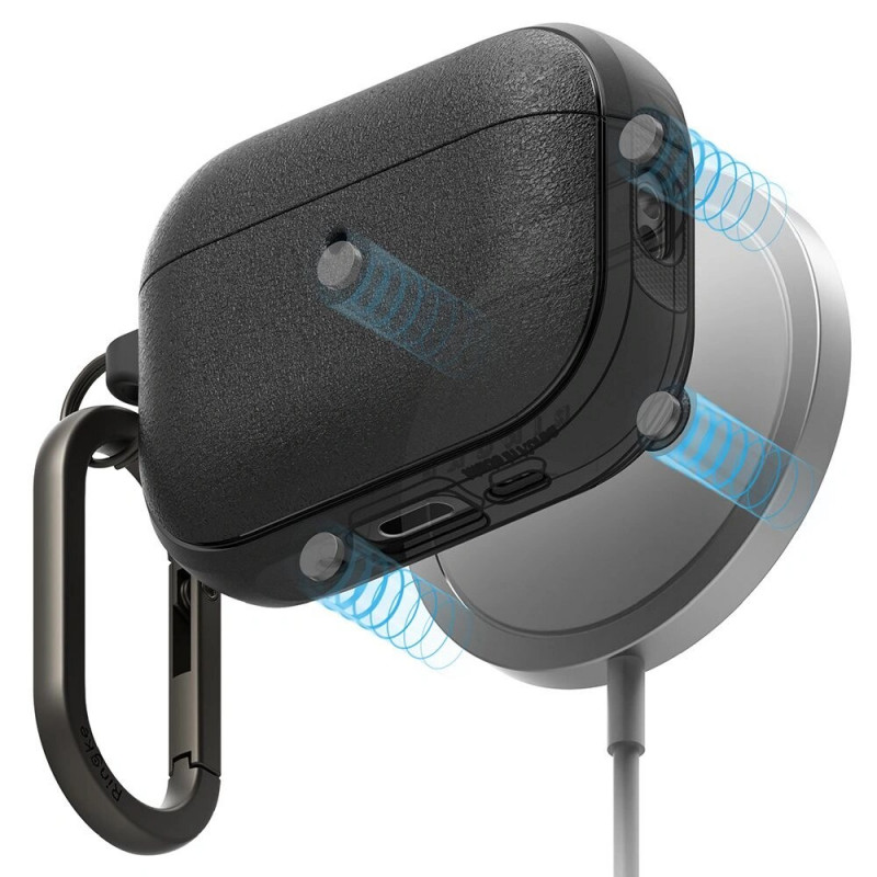 Ringke Onyx Magnetic MagSafe dėklas Apple AirPods Pro 3 ausinukų įkrovimo dėžutei, juodas